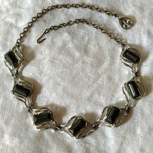 Silver and gray vintage chunky choker
